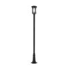 Z-Lite Jordan 1 Light Outdoor Post Mounted Fixture, Black And Clear Seedy 570PHB-557P-BK